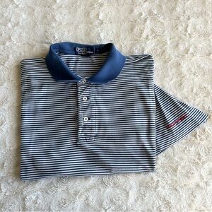 Vintage Polo Ralph Lauren Shirt Mens XL Blue Cotton Striped Sport Logo Preppy SS